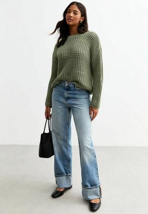 MOSS STITCH CREW-NECK  - Stickad tröja - olive