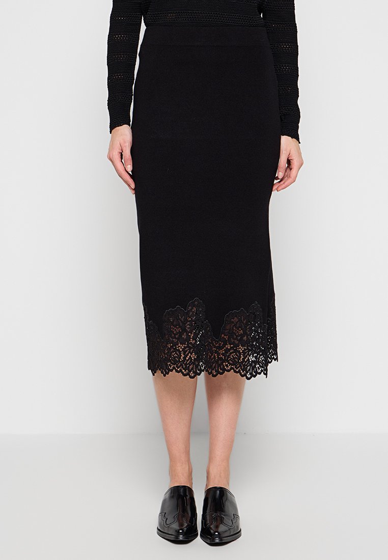 TWINSET Kokerrok antraciet gemêleerd