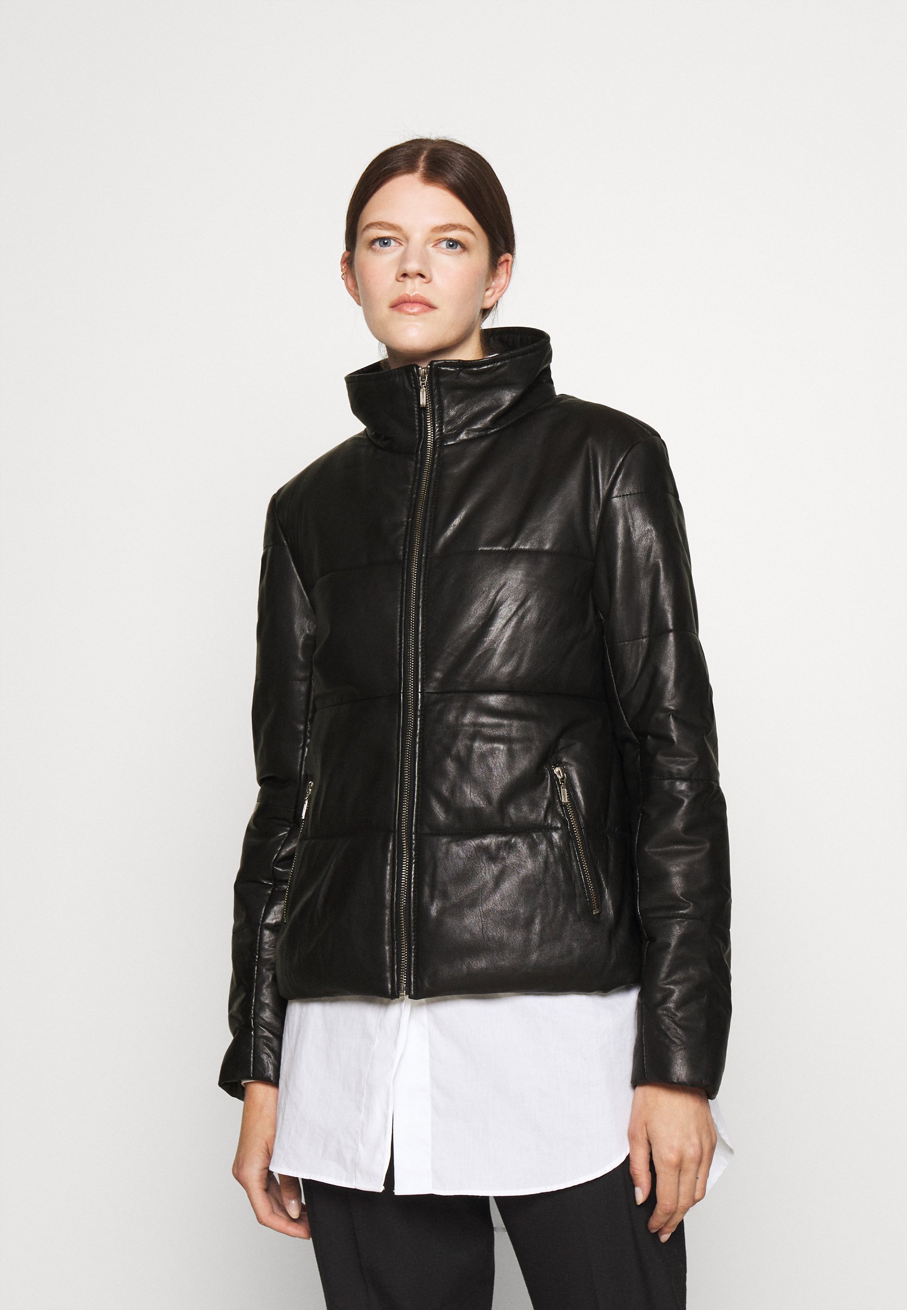 STUDIO ID LYDIA PUFFER JACKET - Chaqueta de cuero - black/negro - Zalando.es