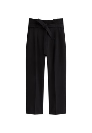 New Look HIGH WAIST BELTED PAPERBAG  - Broek - black