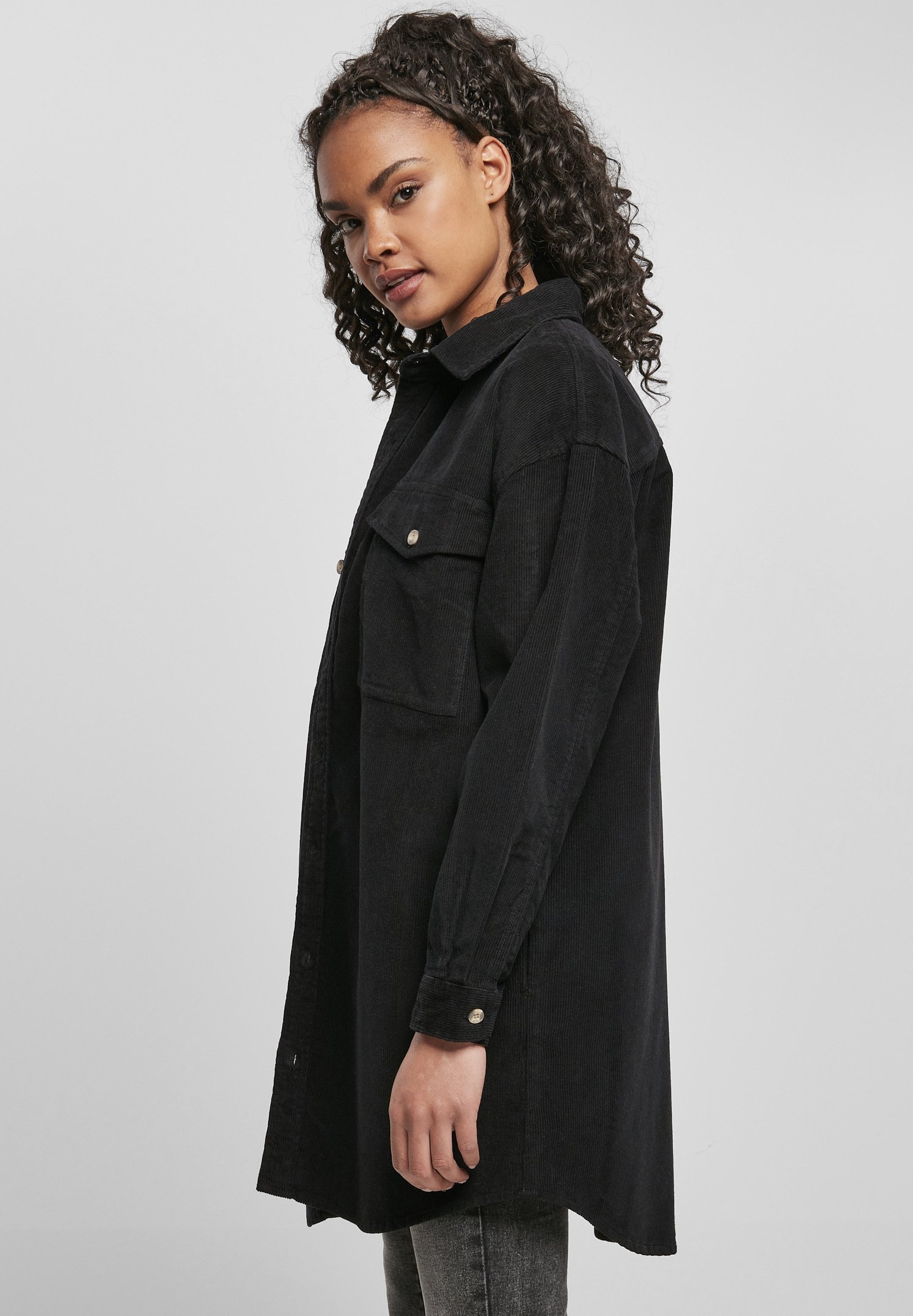 Urban Classics Damen Oversized Shirtjacke – Flanell Karo, Lässig, Mit Brusttaschen