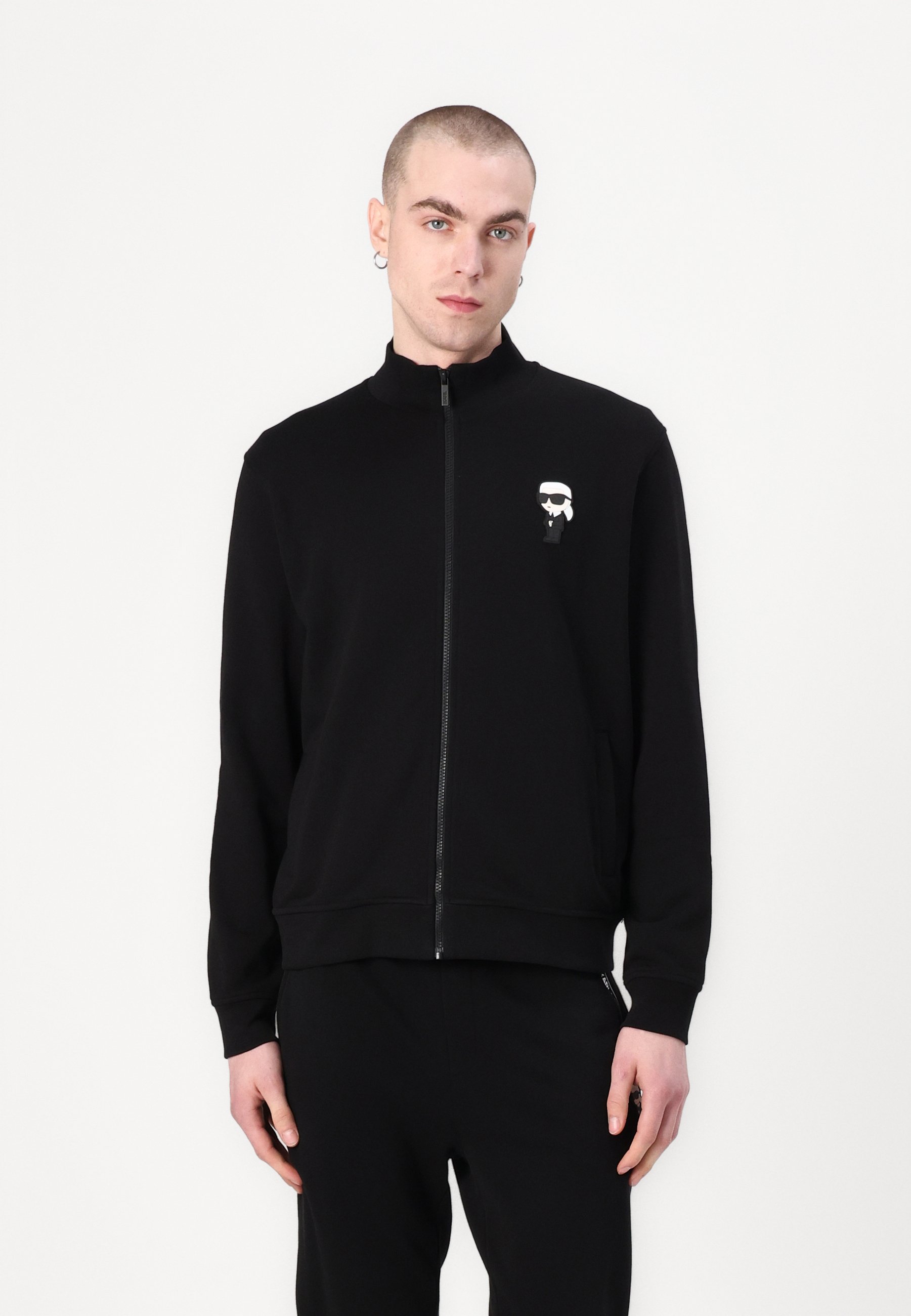 Karl Lagerfeld 黒ジャケット　肩パッド入り KARL LAGERFELD ZIP JACKET - Zip-up sweatshirt - black
