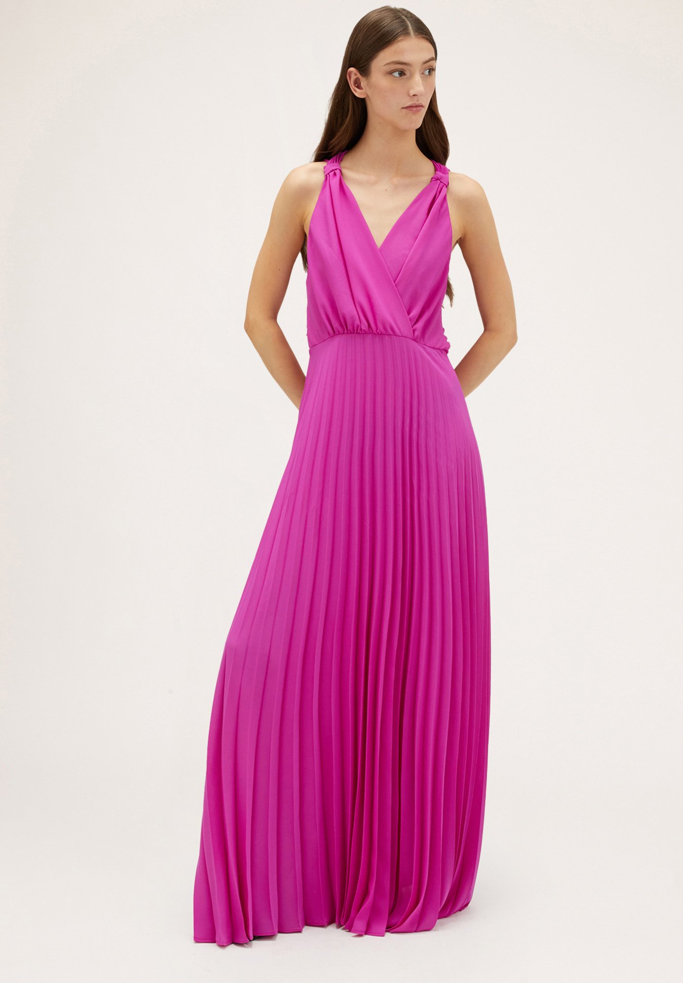 Pizzo Vestito Lungo Abiti Bustier Lunghi Abito Lungo Fucsia