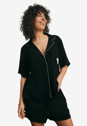 REGULAR FIT - THROUGH DAIA SET  - Pyžamová súprava - black