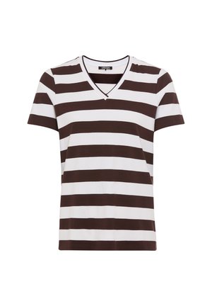 Olsen, OLSEN SHIRT UNISEX - Print T-shirt - weiß schoko