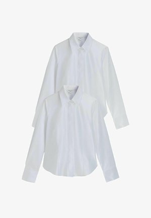 Next, REGULAR FIT - 2 PACK FITTED STRETCH ESSENTIAL LONG SLEEVE SHIRT - Blúzka so zapínaním na gombíky - white
