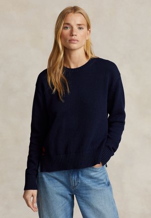 COTTON CREWNECK SWEATER - Strikkegenser - hunter navy