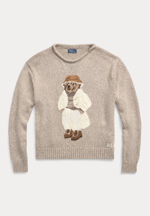 Polo Ralph Lauren POLO BEAR CREWNECK SWEATER - Jumper - mushroom marl multi