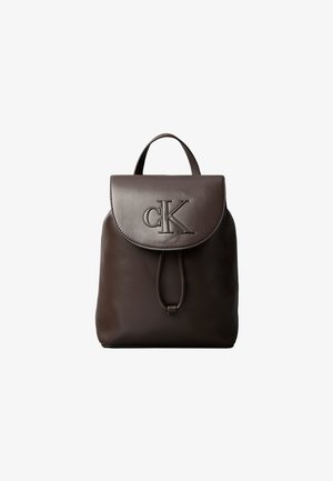 Calvin Klein, BOLD FLAP MINI - Σακίδιο πλάτης - dark brown