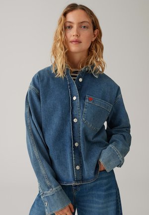 SOFT WITH HEART EMBROIDERY - Hemdbluse - mid joyful blue