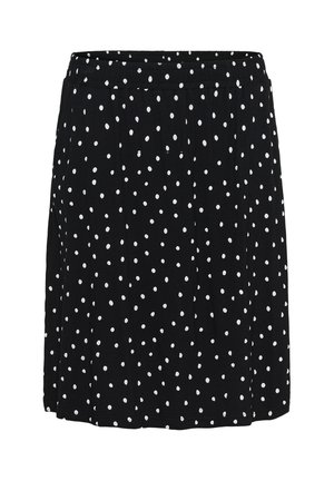 Kaffe, Falda acampanada - black deep chalk dot