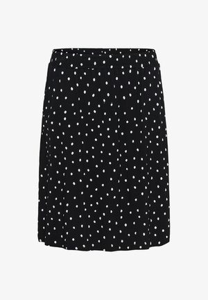 Kaffe, Falda acampanada - black deep chalk dot