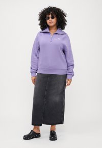 Tommy Hilfiger Curve CLASSIC SCRIPT ZIP - Sweatshirt - lavender ash