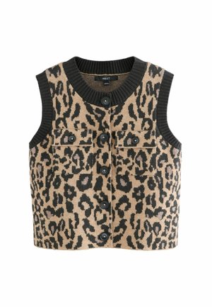 Strickjacke - brown leopard animal