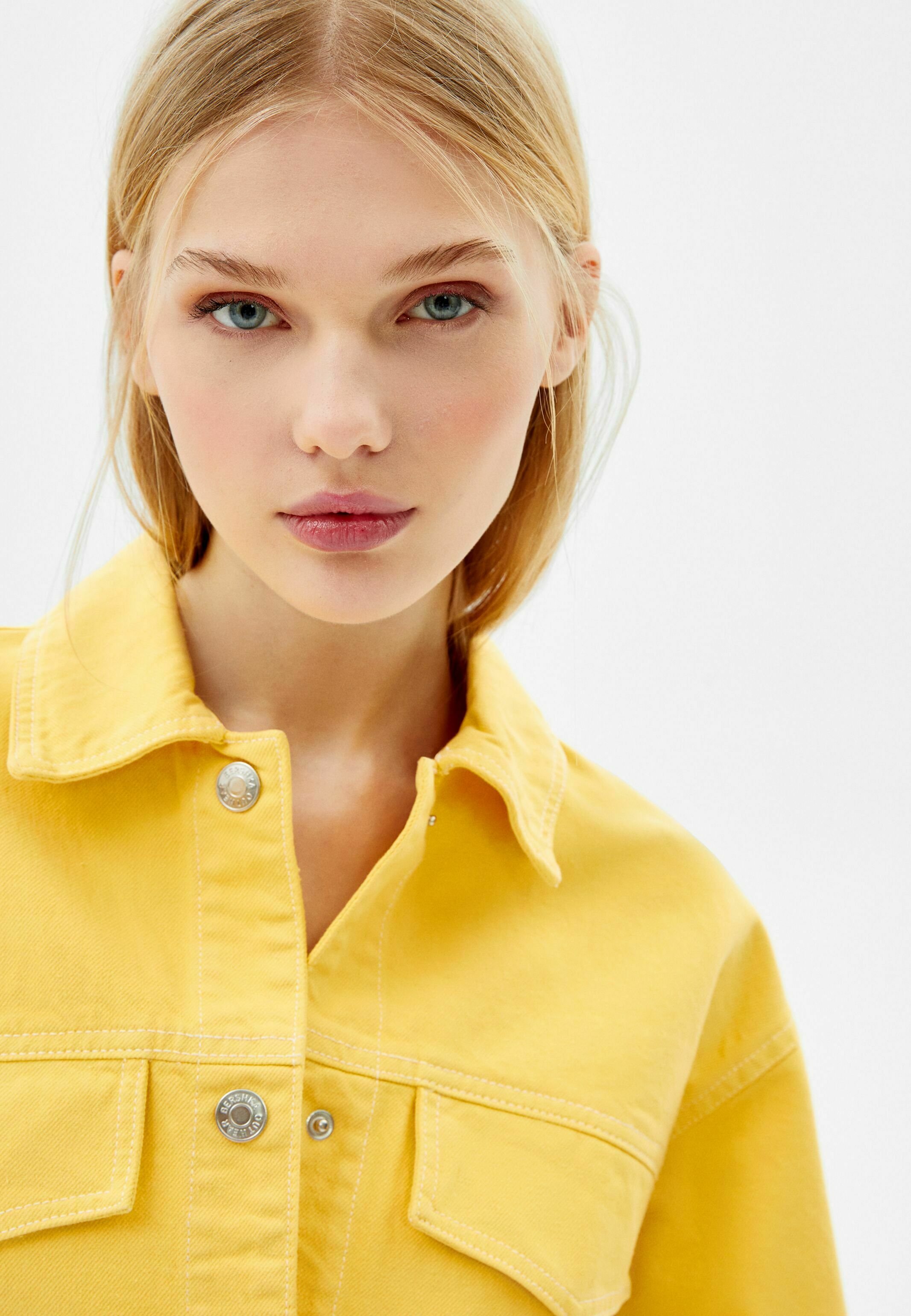 Bershka CONTRAST TRUCKER - Denim jacket 