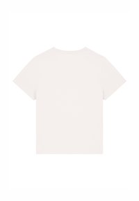 Weißes Baumwoll-T-Shirt mit klassischer Passform, kurzen Ärmeln und rundem Ausschnitt, ohne sichtbare Logos oder Muster auf der Rückseite.