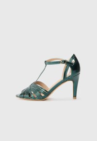Sandale s visokom petom - dark green