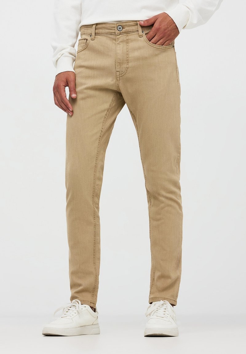 Terranova TASCHE - Jeans slim fit - beige chiaro