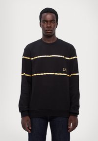 EA7 Emporio Armani TRAIN MONOGRAM - Sportinis megztinis - black/gold