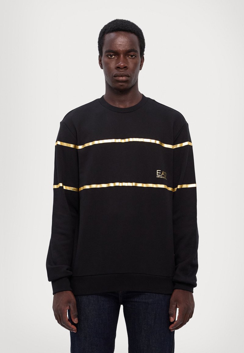 EA7 Emporio Armani TRAIN MONOGRAM - Sportinis megztinis - black/gold