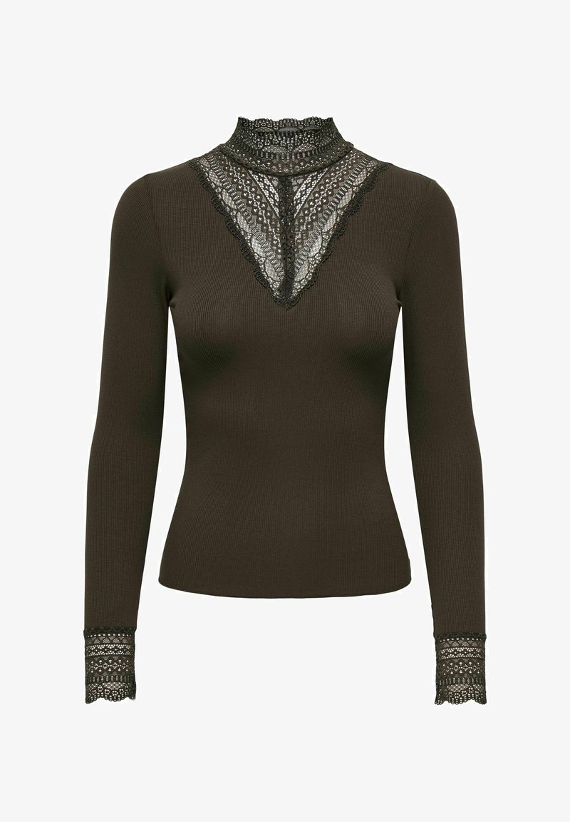 ONLY ONLTILDE HIGH NECK - Langærmet T-shirt - demitasse