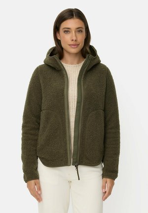 camel active, TEDDYJACKE MIT WÄRMENDEN TASCHENFUTTER - Fleece jacket - dark olive