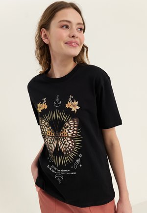 Even&Odd Apdrukāts T-krekls - black