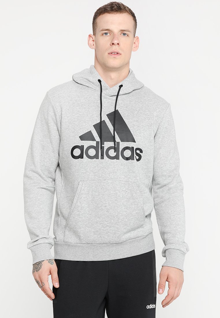 adidas Performance MUST HAVES SPORT REGULAR FIT HOODIE - Felpa con cappuccio - medium grey heather/black