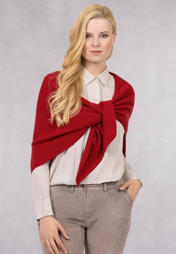 MERINO LAMBSWOOL DREIECKSTUCH - Schal - flammenrot