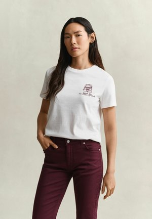 GANT, GANT GRAPHIC T-SHIRT - T-shirt print - white