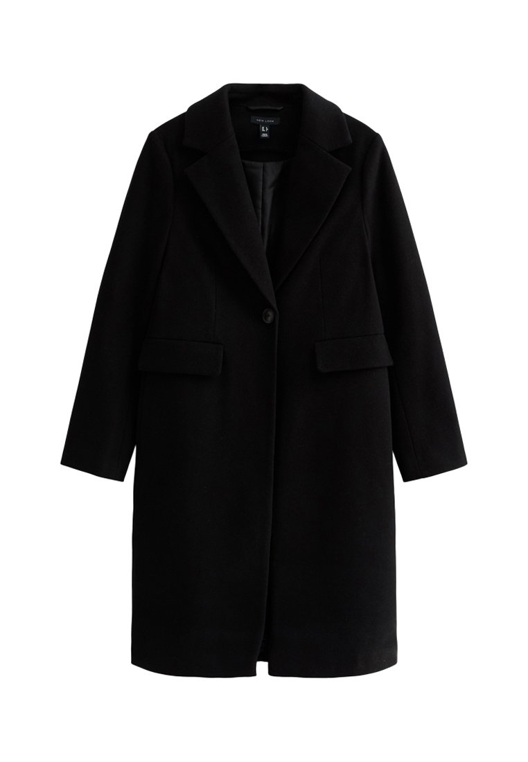 New Look SINGLE BUTTON Klassischer Mantel black/schwarz Zalando