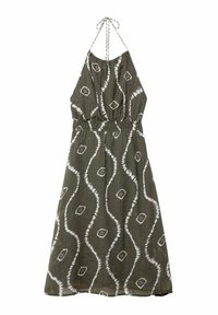 Stradivarius FLOWING PRINTED HALTER MIDI - Freizeitkleid - khaki