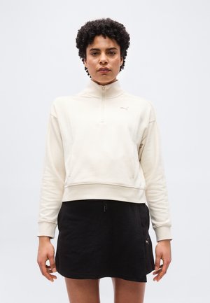 RELAXED HALF ZIP CREW - Pusa - alpine snow
