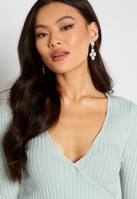 Bubbleroom KNITTED RIB WRAP TOP - Sweter
