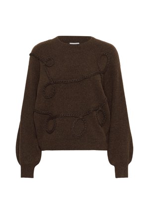 Saint Tropez, TITIASZ PULLOVER - Striktrøje - chocolate brown melange