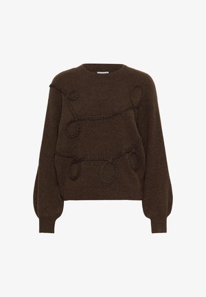 Saint Tropez, TITIASZ PULLOVER - Striktrøje - chocolate brown melange