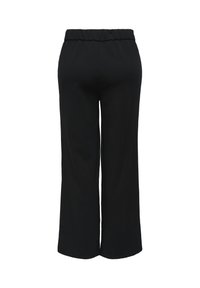 Sorte bukser med vide ben og elastisk taljebånd. Glat tekstur, fuld længde og minimalistisk design. Ideelle til afslappet brug.