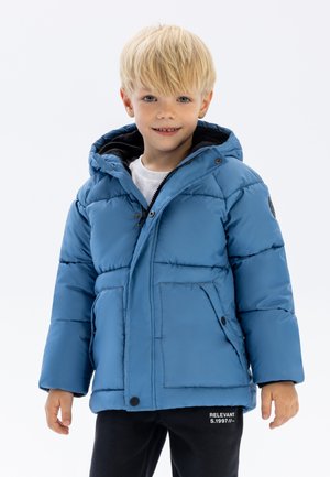 HOODED PUFFER WITH POCKETS - Manteau d'hiver - blue