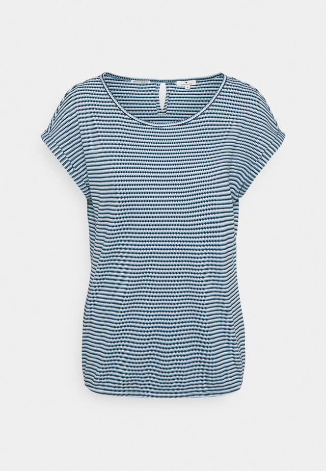 STRUCTURE STRIPE - T-Shirt print - blue/navy/popcorn