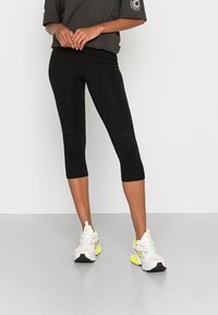 Even&Odd CAPRI 2 PACK - Leggings - Calças - black/mottled dark grey