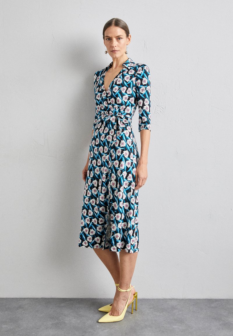 Robe Diane Von Furstenberg En Jersey Drapé - Couleur Sarcelle - Taille 0 (US) Neuve