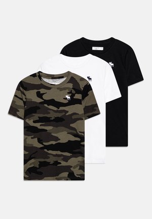 3 PACK - T-shirt med print - white/black