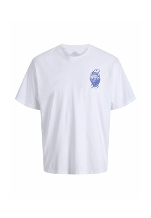 White short-sleeve t-shirt with blue graphic of an ancient vase and the numbers "1790" on the upper left chest.