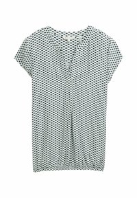T-shirts print - green white tile minimal
