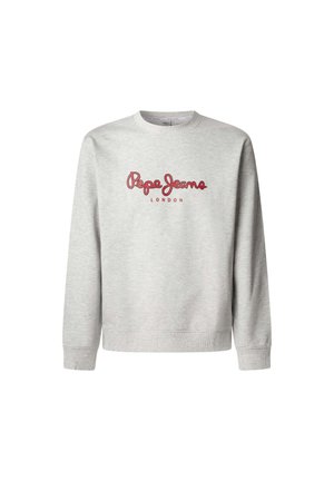 Halli puuvillasegu kangast dressipluus. Omab ümmargust kaelust, pikki varrukaid ja punast tikandiga logo "Pepe Jeans LONDON" ees. 