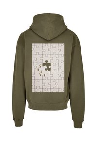 Merchcode MISSING PIECE ULTRA HEAVY - Felpa con cappuccio - olive