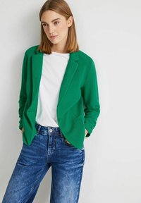 Street One BLAZER MIT RAFFUNGEN - Kardigan - grün