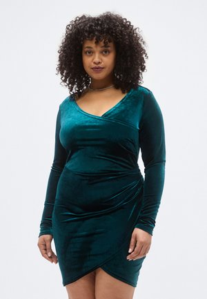 CARDAIZA WRAP DRAPE DRESS - Kokteilikleit/peokleit - teal green
