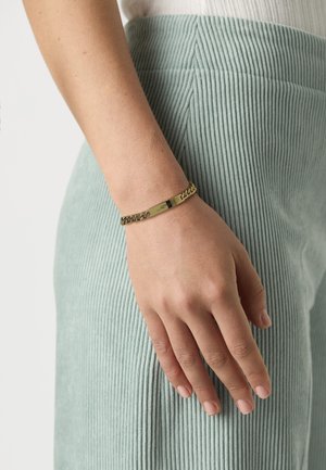 SCROLL LOGO CURB CHAIN BRACELET UNISEX - Bracelet - gold-coloured