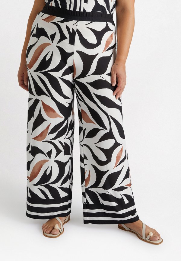 ALONI STAMPA FOLIAGE - Stoffhose - nero